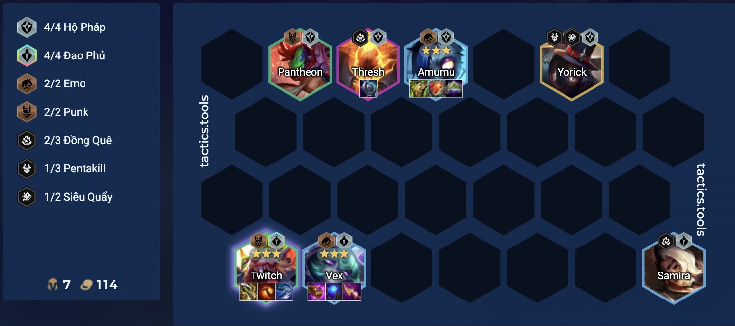 Cách chơi Đội hình Samira - Twitch - Vex DTCL MÙA 10 lọt TOP 10 giai doan cuoi game cua doi hinh samira twitch
